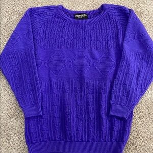 Vintage Pierre Cardin Women's Purple Sweater
